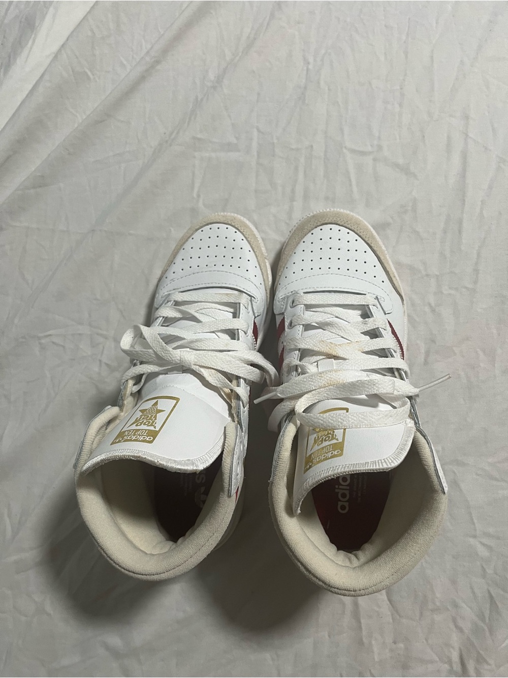 adidas Kids White Sneakers with Red Accents